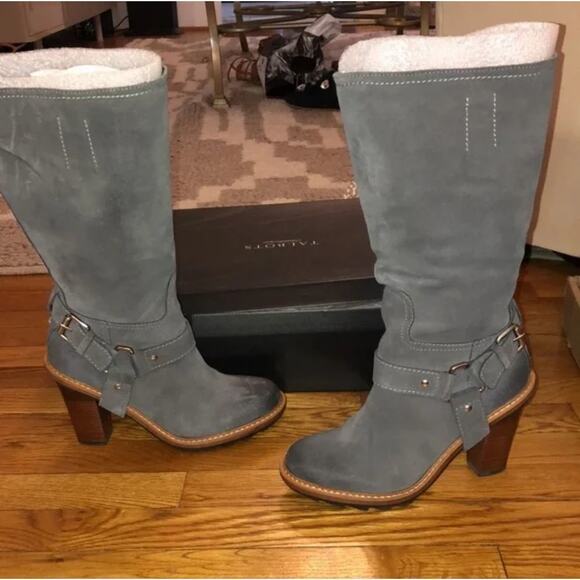 TALBOTS Sallie 2-M Shadow Grey suede Boots size 7.5‎ new!!! - Picture 1 of 5